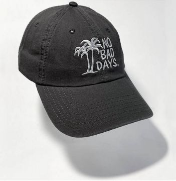 No Bad Days Garment Washed Superior Combed Cotton Twill Six Panel Cap - Charcoal